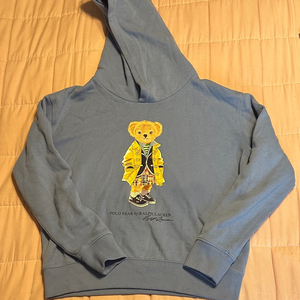 Ralph Lauren Light BlueHoodie with Bear Design